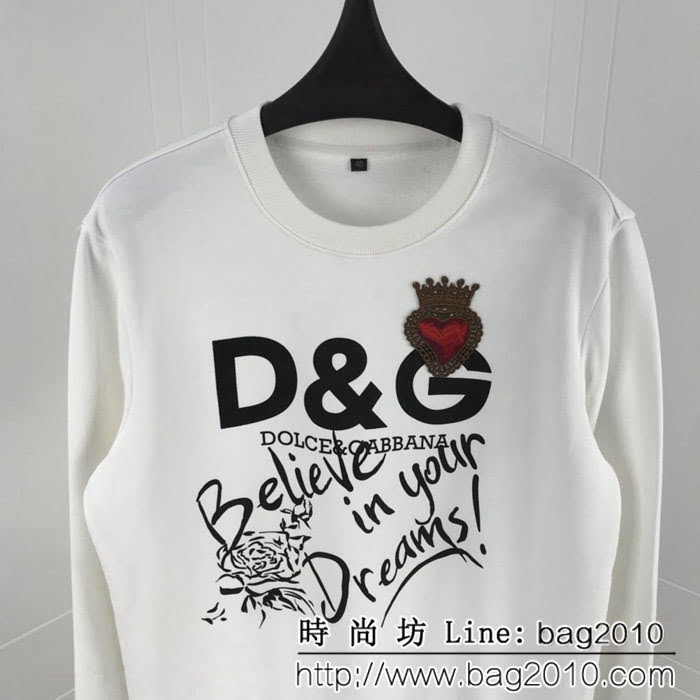 DＧ杜嘉班納 18SS秋冬新款 愛心皇冠 塗鴉字母印花 純棉衛衣 ydi1008
